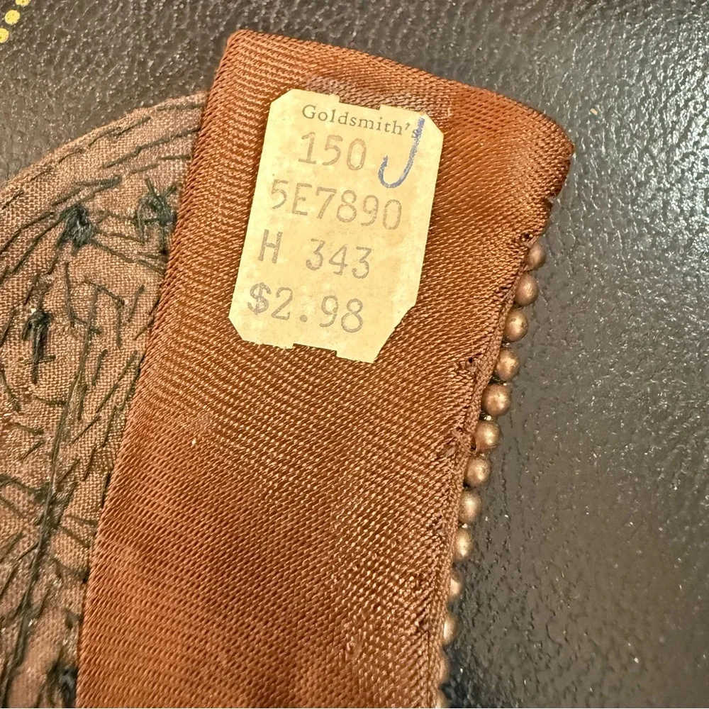 Vintage Antique Deco Retro brown Glass pearl Peter Pan Collar 1940’s 50’s - Picture 14 of 17